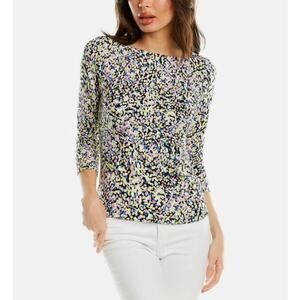 Ted Baker London Womens 6 Multi Normm Half Sleeve Flec Tee Blouse Top